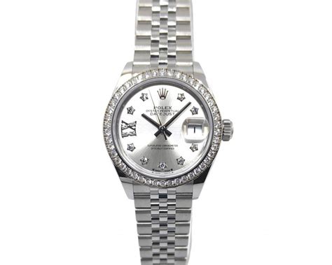 rolex lady datejust 28 silber